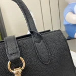GUCCI Signature Elegance天然粒黑色皮革手提包-795349：圖片 8