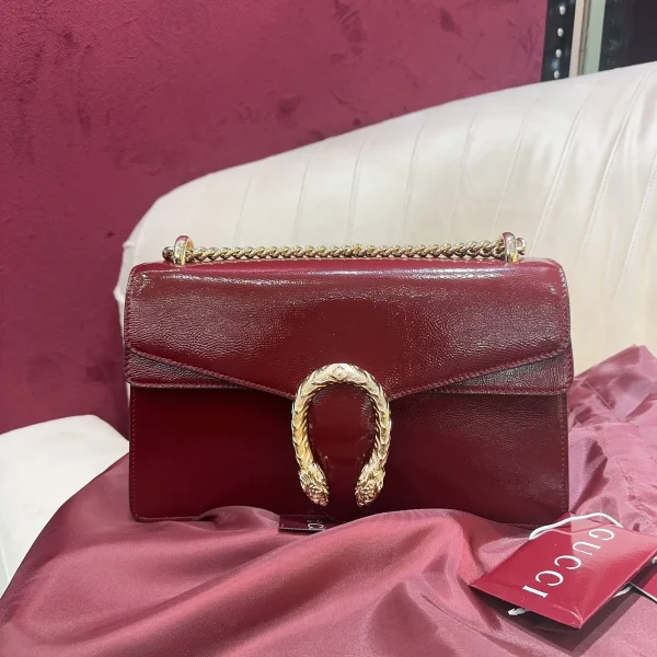 GUCCI Dionysus小號淺灰漆皮肩揹包-795005：圖片 2