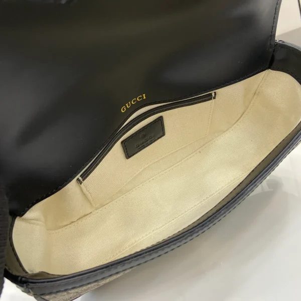 GUCCI Horsebit 1955小號黑色皮革手提包-815206：圖片 9