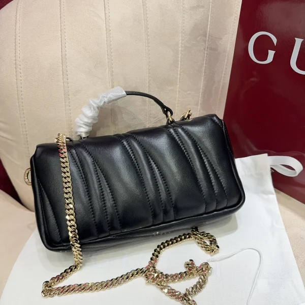 GUCCI GG Milano迷你紅色皮革手挽包-806017：圖片 6