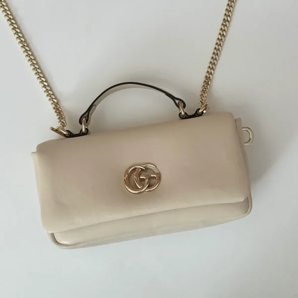 GUCCI GG Milano迷你鮮綠蓬鬆皮革手挽包-806017：圖片 6