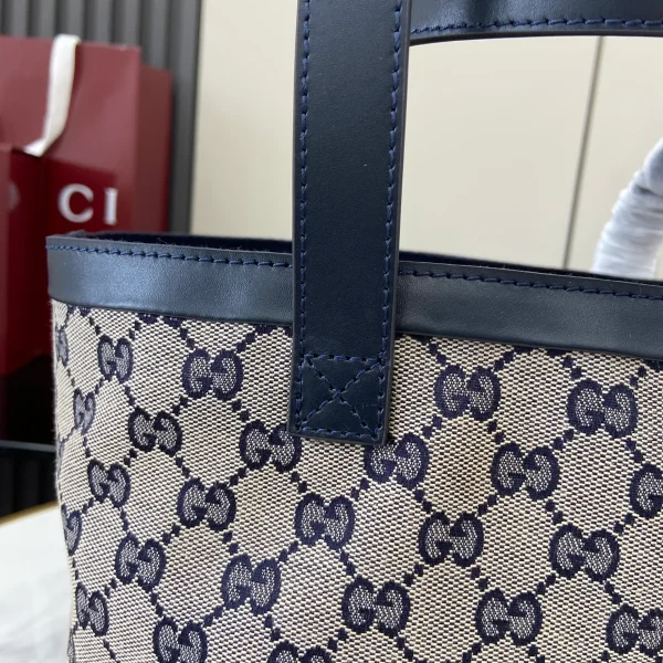 GUCCI Totissima小號米藍帆布托特包-788211：圖片 9
