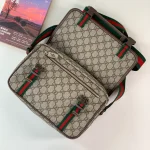 GUCCI GG Supreme中號米棕帆布斜背包-760123：圖片 6