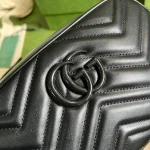 GUCCI GG Marmont小號灰皮肩揹包-447632：圖片 6