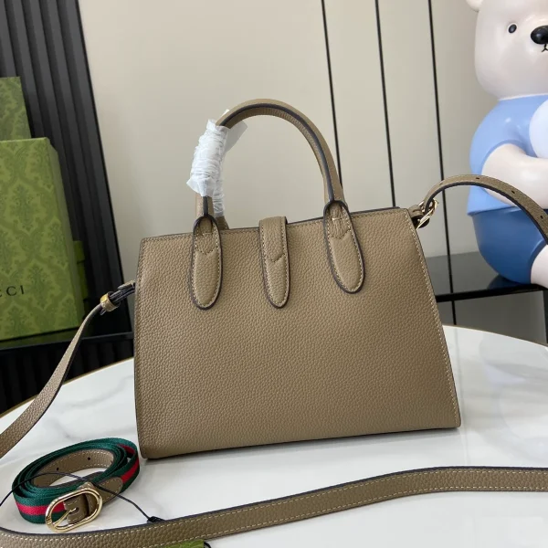 GUCCI Rosso Ancora小號紅色皮革手提包-795349：圖片 4