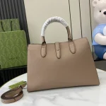 GUCCI Spring Summer春夏中號黑色皮革托特包-806205：圖片 4