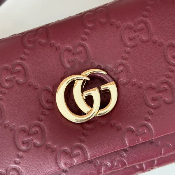 GUCCI GG Milano迷你深綠皮革斜揹包-806017：圖片 7