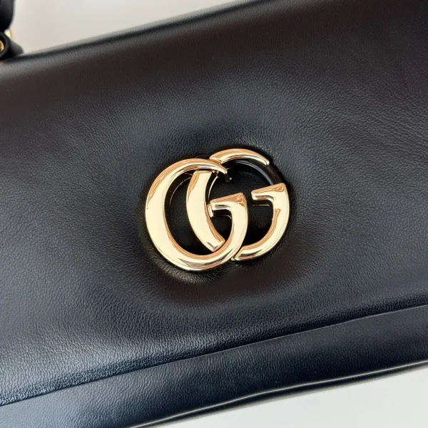 GUCCI GG Milano迷你黑色蓬鬆皮革斜揹包-806017：圖片 7