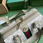 GUCCI GG Supreme小號米棕帆布手提包-772061：圖片 7