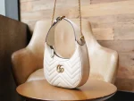 GUCCI GG Marmont白色皮革迷你斜揹包-699514：圖片 4