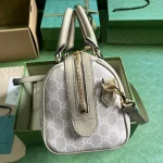GUCCI GG Supreme小號米棕帆布手提包-772061：圖片 5