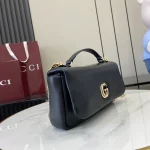 GUCCI GG Milano小號黑絎縫皮革手挽包-806016：圖片 3
