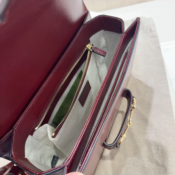 GUCCI 1955馬銜扣棕色皮革翻蓋包-602204：圖片 9