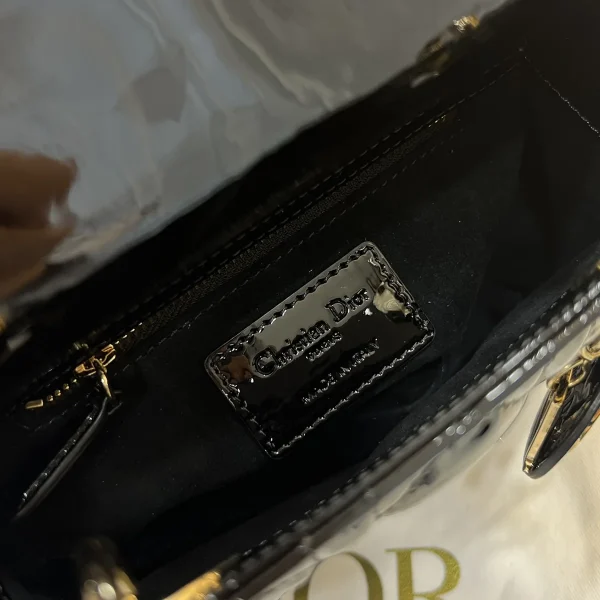 Dior Lady mini 黑色羊皮斜挎包mini-M0505：圖片 8
