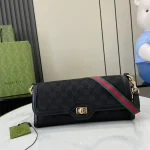 GUCCI Luce黑色帆布肩揹包-786027：圖片 2