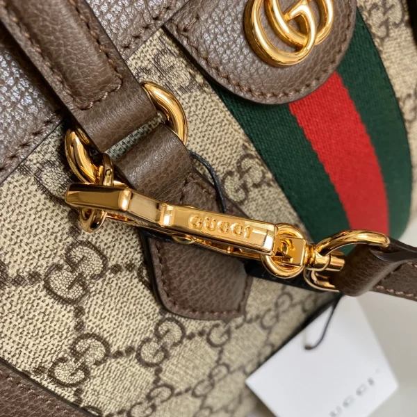 GUCCI Ophidia米棕帆布手挽包-547551：圖片 6