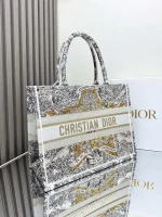 Dior Book 奶白棉托特包中號MM-M1296：圖片 4