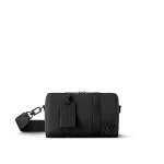 路易威登City Keepall黑色Aerogram粒面小牛皮手提包