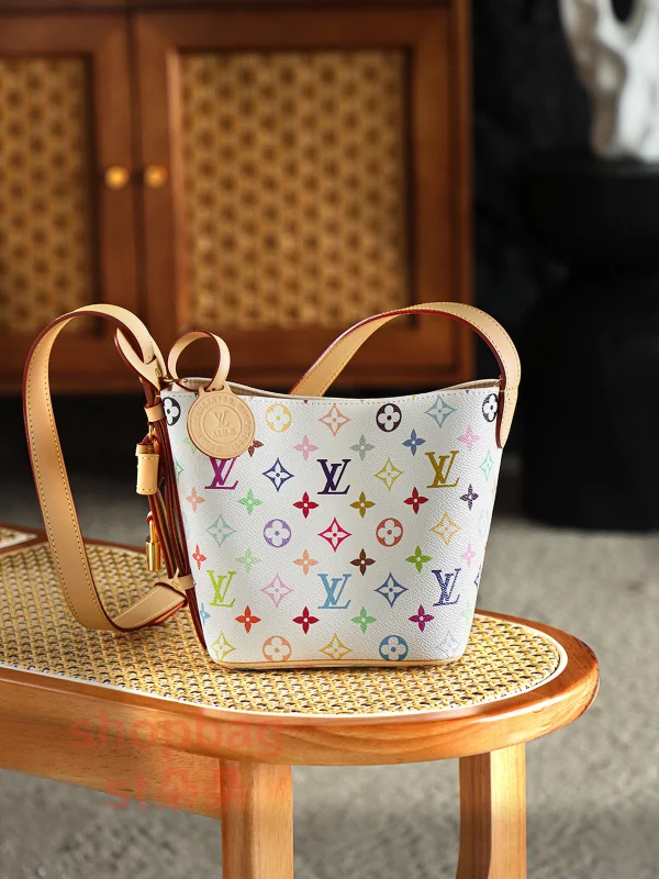高仿包 LV x TM All In BB 白三彩 復刻版包包 M13089：圖片 7