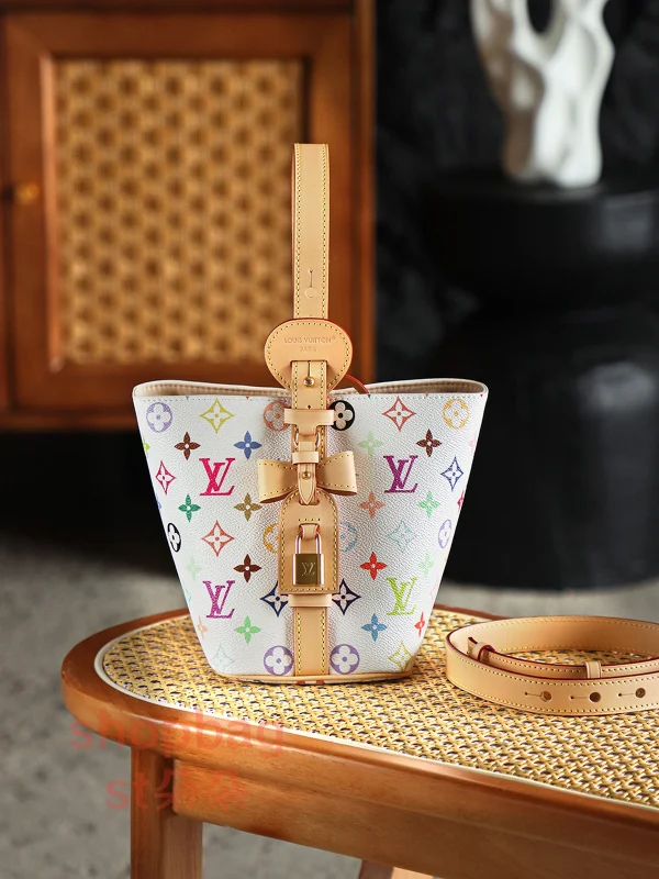 高仿包 LV x TM All In BB 白三彩 復刻版包包 M13089：圖片 5