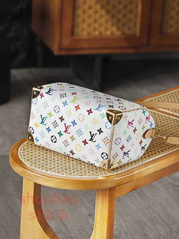 高仿複刻 LV x TM Speedy Bandoulière 25 白三彩 旅行包：圖片 10