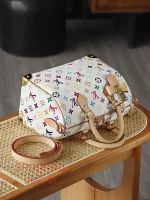 高仿複刻 LV x TM Speedy Bandoulière 25 白三彩 旅行包：圖片 9