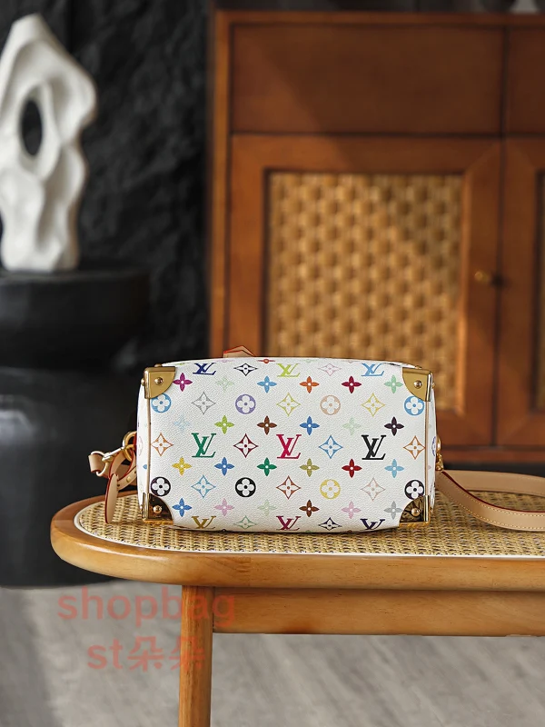 高仿複刻 LV x TM Speedy Bandoulière 25 白三彩 旅行包：圖片 6