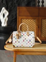 高仿複刻 LV x TM Speedy Bandoulière 25 白三彩 旅行包：圖片 2