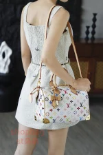 高仿複刻 LV x TM Speedy Bandoulière 25 白三彩 旅行包：圖片 23