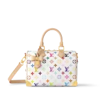 高仿複刻 LV x TM Speedy Bandoulière 25 白三彩 旅行包