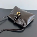巧克力棕牛皮革雙翻蓋斜挎包：圖片 6