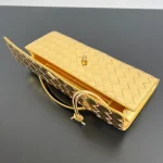 Intrecciato編織金色羊皮革霧面鏡面手提包：圖片 6