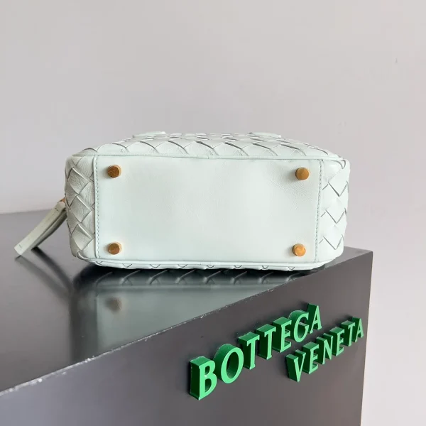BottegaVeneta冰川藍Intrecciato編織小號手提包：圖片 4