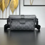 Louis Vuitton S-Cape 郵差包 | Monogram Eclipse 帆布 黑色皮革飾邊：圖片 3