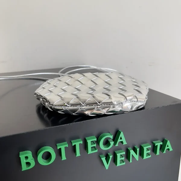 迷你Intrecciato編織銀色羊皮斜挎包：圖片 4