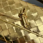 Intrecciato編織金色羊皮革霧面鏡面手提包：圖片 5