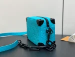 路易威登Mini Soft Trunk Turquoise色Monogram壓花牛皮斜挎包：圖片 4