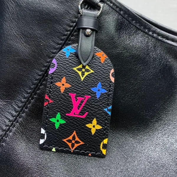 LV x TM CarryAll Vibe MM 小羊皮包包 - 黑色 Monogram 復刻版：圖片 8