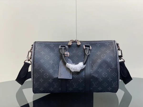 Louis Vuitton Keepall Bandoulière 35 旅行包包 - Monogram Eclipse 塗層帆布：圖片 4