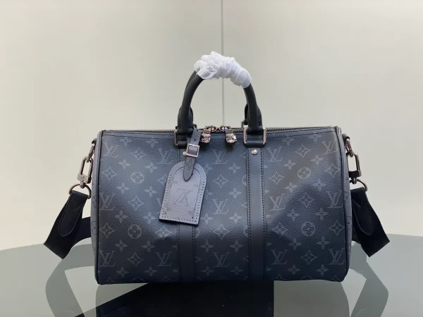 Louis Vuitton Keepall Bandoulière 35 旅行包包 - Monogram Eclipse 塗層帆布：圖片 3