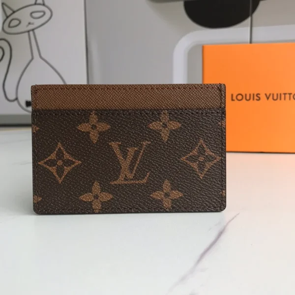 Monogram帆布木紋皮革卡片套：圖片 2