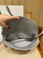 銀色牛皮革雙翻蓋斜挎包：圖片 10