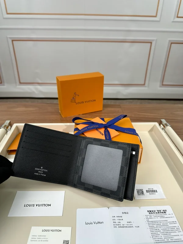 Amerigo Damier Graphite 男士多功能真皮錢包：圖片 5
