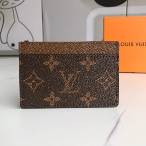 Monogram帆布木紋皮革卡片套：圖片 3
