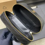 義大利小羊皮全拉鏈化妝袋 - 青銅色CASSANDRE絎縫手袋：圖片 9