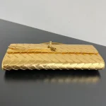 Intrecciato編織金色羊皮革霧面鏡面手提包：圖片 7