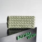BottegaVenetaIntrecciato編織洞石綠羊皮革手提斜挎包：圖片 5