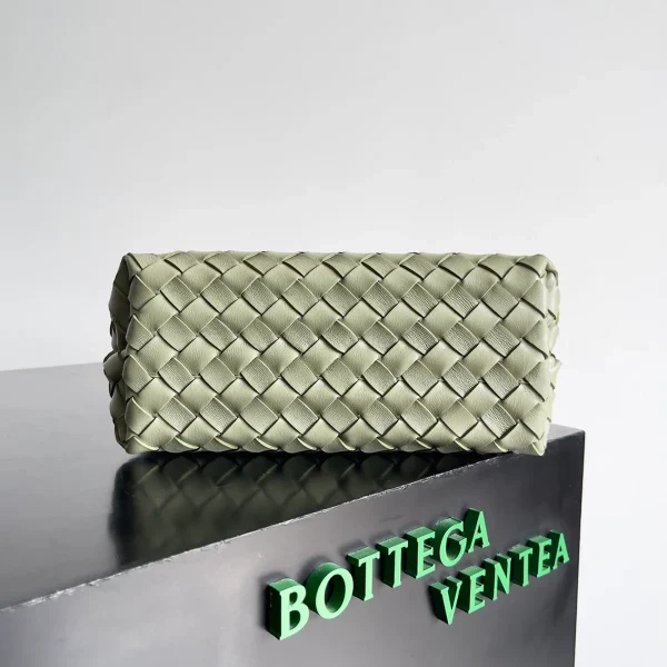 BottegaVenetaIntrecciato編織洞石綠羊皮革手提斜挎包：圖片 5