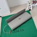 BottegaVenetaIntrecciato編織銀灰色羊皮革手提包：圖片 7