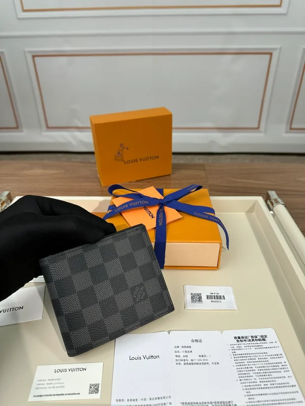 Amerigo Damier Graphite 男士多功能真皮錢包：圖片 3